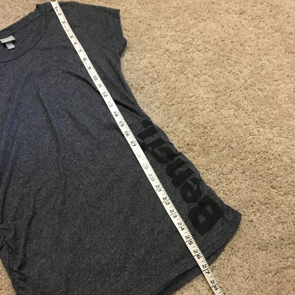 Bench Grey Heathered Ruched Side 100% Cotton Workout Tee - Picture 11 of 16